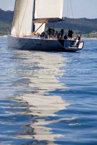 SAINTTROPEZ FRANCE  The Wally yacht Open Season owned by the Chairman of the Bugatti Car Company dri