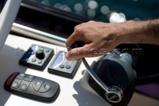 Close up of a hand on throttle
