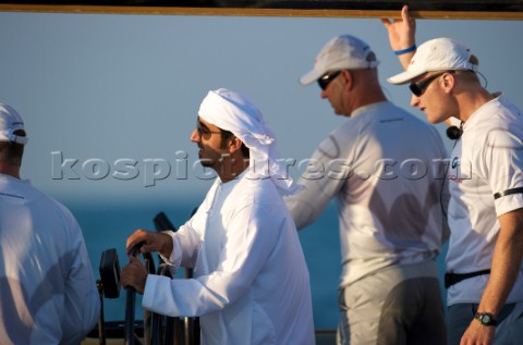 LOUIS VUITTON TROPHY DUBAI UNITED ARAB EMIRATES NOVEMBER 20TH 2010 The crew participating in a tradi