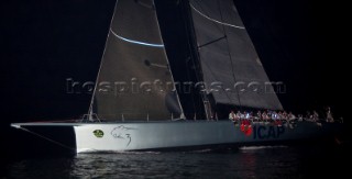 ICAP LEOPARD, Sail Number: GBR1R, Owner: Mike Slade, Design: Farr 100  first boat across the finish line