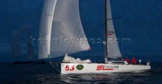 TELECOM ITALIA, Sail Number: ITA55, Owner: Giovanni Soldini, Design: Class 40  across finish line