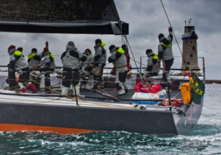 Near Miss, Sail n: SUI1957, Class: IRC Z, Division: IRC, Owner: Franck Noel, Type: TP 52.  Rolex Fastnet Race 2011.