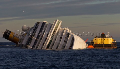 The passenger cruise ship Costa Concordia hit rocks and ran aground at 945pm on the Island of Giglio