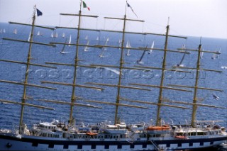 Swan Cup 2000. Fleet of Nautor Swan yachts racing off Porto Cervo