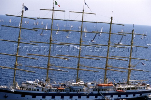 Swan Cup 2000 Fleet of Nautor Swan yachts racing off Porto Cervo
