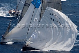 Porto Cervo, 09/06/10  LORO PIANA Super Yacht Regatta  Mrs Seven, Builder: Southern Wind Shipyard  White Lie, Builder: Nautor