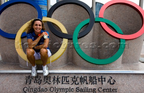Qingdao China 22082008  Qingdao 2008 OLYMPICS  SILVER MEDAL  Windsurfer Womens  Italy  Alessandra Se