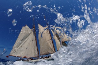 The classic sailing yacht Invader sailing