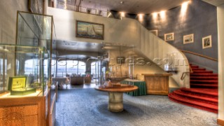 The interior of the St Francis Yacht Club on San Francisco Bay provides the perfect vantage point for the Americas Cup races