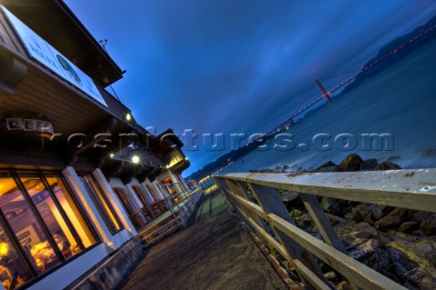 The interior of the St Francis Yacht Club on San Francisco Bay provides the perfect vantage point fo
