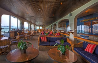 The interior of the St Francis Yacht Club on San Francisco Bay provides the perfect vantage point for the Americas Cup races