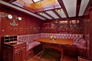 Aboard the cruising yacht Royono. Previous name: Mandoo II. She was design number 623 and was built for D Spencer Berger. In 1948 she was offered to the Annapolis Academy. John F Kennedy & Marilyn Munroe are meant to have had meetings on board.