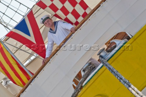 Sailor off watch  The Tall Ships Races 2007 Mediterranea in Genova Mircea Romania