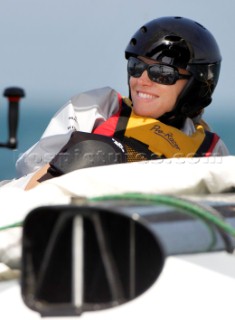 Muscat, Oman  22/02/2011  Extreme Sailing Series - Muscat  Day 3: Dona Bertarelli 5th man on board Alinghi