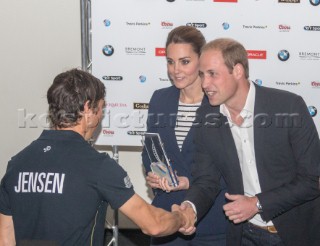 Prizegiving William and Kate,  Duke and Duchess of Cambridge with Artemis Racing