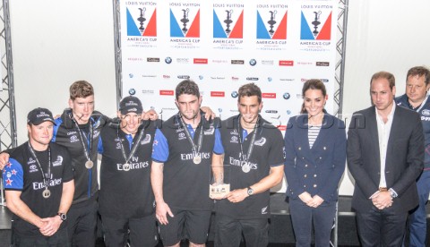 Prizegiving William and Kate  Duke and Duchess of Cambridge with Emirates Team New Zealand