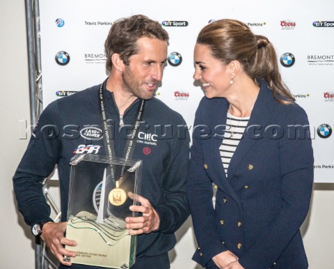 Prizegiving William and Kate  Duke and Duchess of Cambridge with Ben Ainsley Land Rover BAR