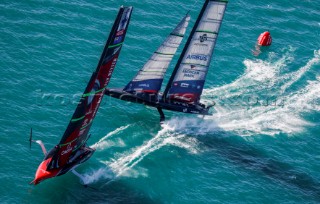 15/12/20 - Auckland (NZL)36th Americaâ€™s Cup presented by PradaPractice Races - Day 3Emirates Team New Zealand, New York Yacht Club American Magic