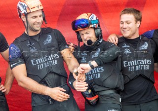 19/12/20 - Auckland (NZL)36th Americaâ€™s Cup presented by PradaRace Day 3Emirates Team New Zealand celebrate their Americaâ€™s Cup World Series win