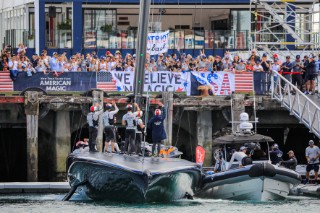 29/01/21 - Auckland (NZL)36th Americaâ€™s Cup presented by PradaPRADA Cup 2021 - DocksideNew York Yacht Club American Magic Base with supporters