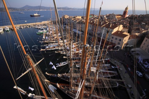 Les Voiles de SaintTropez 2011  masthead view of the fleet in port