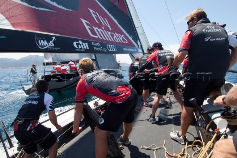 Emirates Team New Zealand prepare for the Audi MedCup Marseille Regatta with practice starts and rac