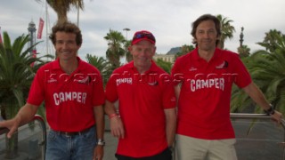 Roberto Bermudez de Castro, Grant Dalton and Marcelino Botin at The Camper Volvo Ocean Race press conference. Barcelona. 22/7/2010