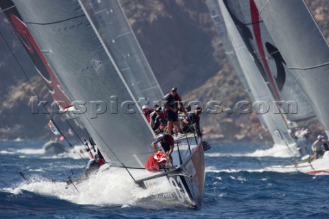 Emirates Team New Zealand leading in the coastal race Trofeo Caja Mediterraneo Region de Murcia Audi