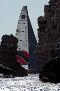 Emirates Team New Zealand lead the coastal race. Trofeo Caja Mediterraneo Region de Murcia, Audi medCup regatta. 28/8/2010