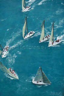 Aerial of a mark rounding