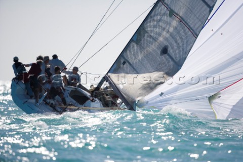 KEY WEST FLORIDA  January 16th 2007 A Melges 32 broaches under spinnaker during a gust of wind durin