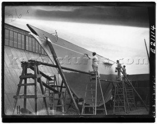 Fitting out a classic yacht at The Dorset Yacht Company in 1939