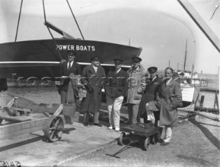 Gentlemen stand by during speed trials at Gosport in the 1930s