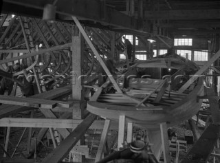 Boatbuilding at Mays Yard in Lymington (now known as Berthon Yacht Services) in 1939