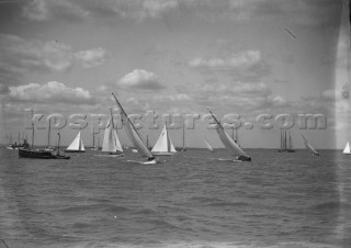 W Class yachts racing off Cowes in the Solent in the 1930s.