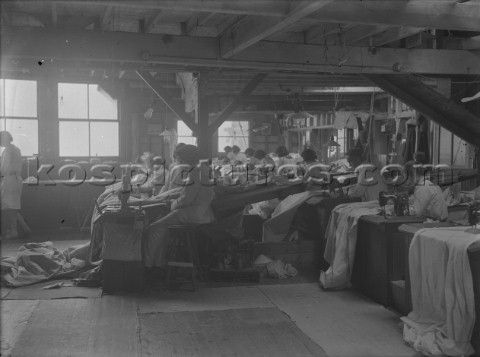 Sewing sails in Ratsey  Lapthorn Ltd on the south coast UK in 1930
