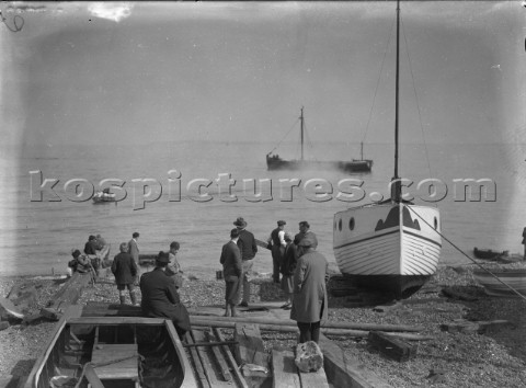 Launching down the beach from yard in Whitstable