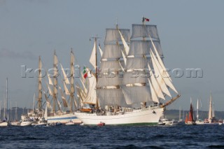 CuauhtŽmoc and the MIR at The start of the falmouth to portugal tall ship race