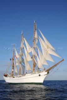 CuauhtŽmoc and the Sedov at The start of the falmouth to portugal tall ship race