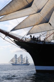 four masted sail training barque Sedov at The start of the falmouth to portugal tall ship race