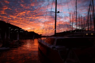 RORC Caribbean 600, 2011     Sunset over Antigua Yacht Club Marina