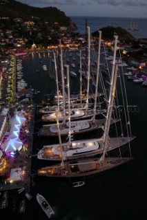 Gustavia harbour at night during the 2015 St Barths Bucket Regatta