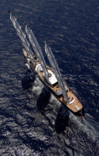 The Maltese Falcon, 88 metres, sailing during the 2007 Superyacht Cup.
