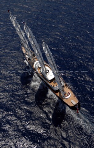 The Maltese Falcon 88 metres sailing during the 2007 Superyacht Cup