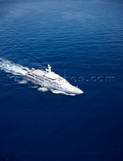 Superyacht White cloud in the mediterranean sea