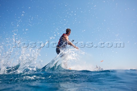 Man wakeboarding