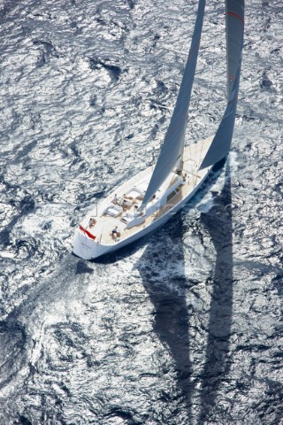 34m superyacht Unfurled sailing in the mediterranean sea