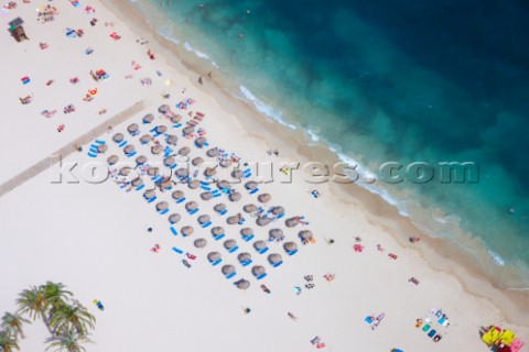 Aerial of a beach in Mallorca