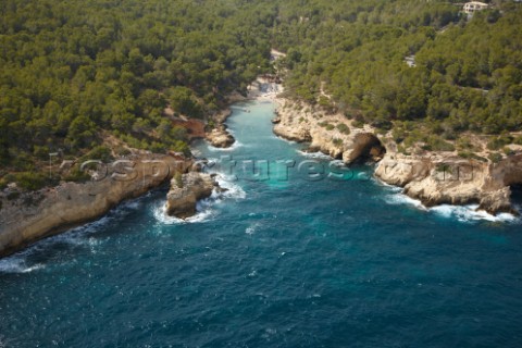 Aerial of the coastline of Mallorca