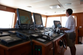 Captain on the bridge of a superyacht